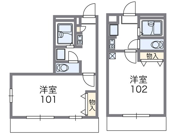 北助松駅 徒歩12分 2階の物件間取画像